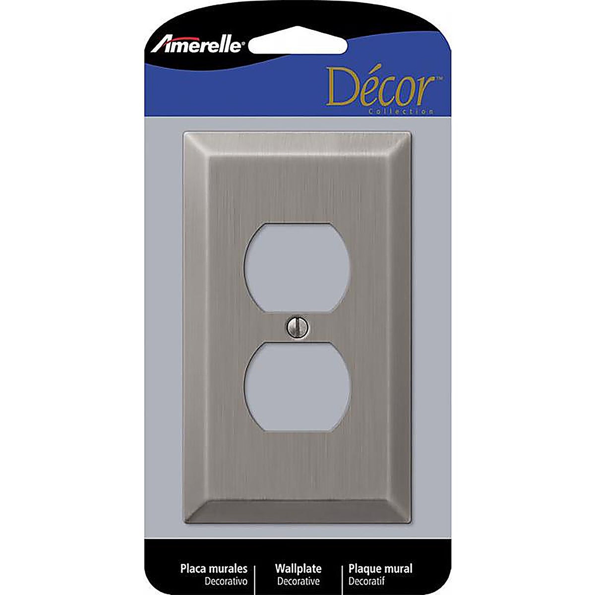 Amerelle - 163DAN - Century Antique Nickel 1 gang Stamped Steel Duplex Wall Plate 1 pk