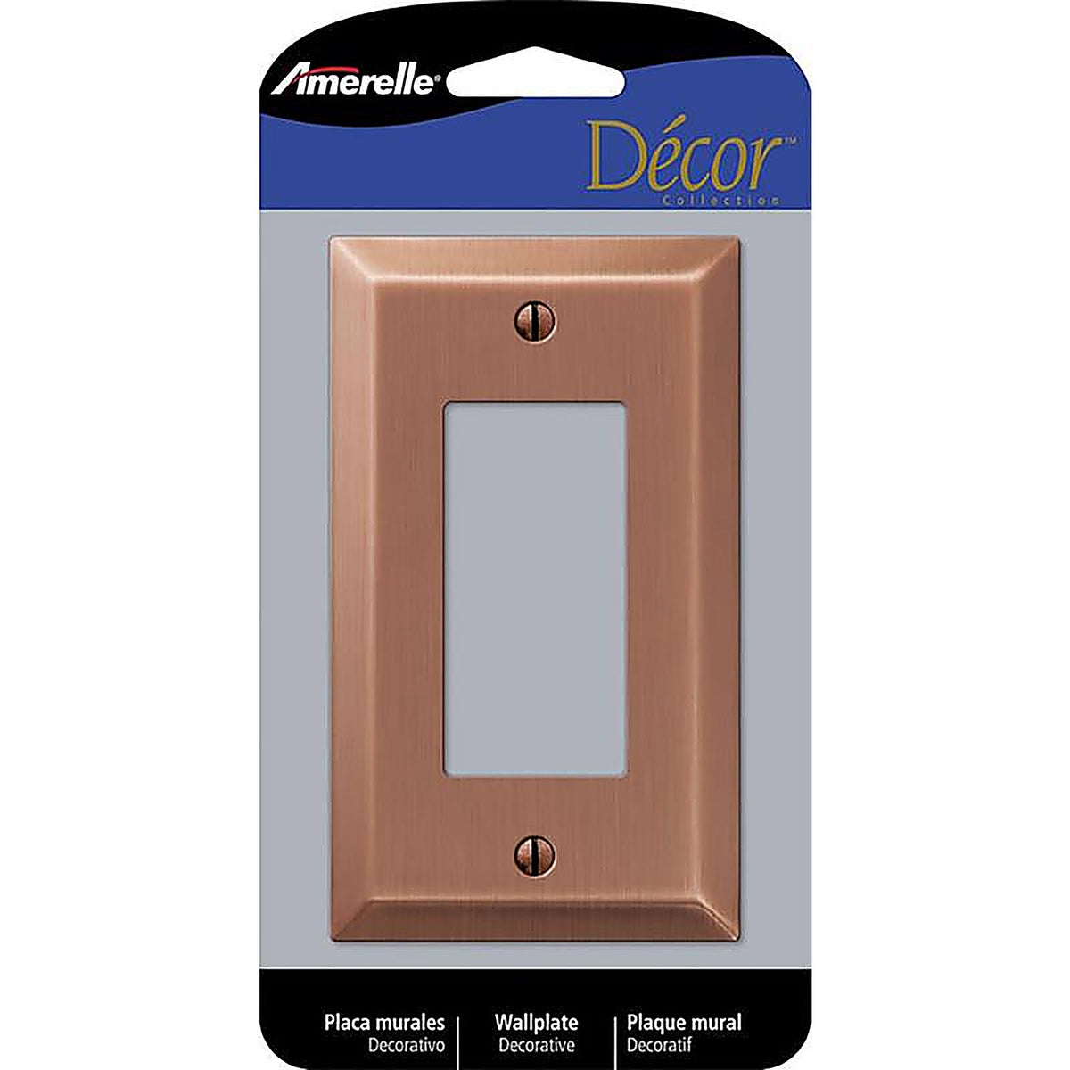 Amerelle - 163RAC - Century Antique Copper 1 gang Stamped Steel Decorator Wall Plate 1 pk