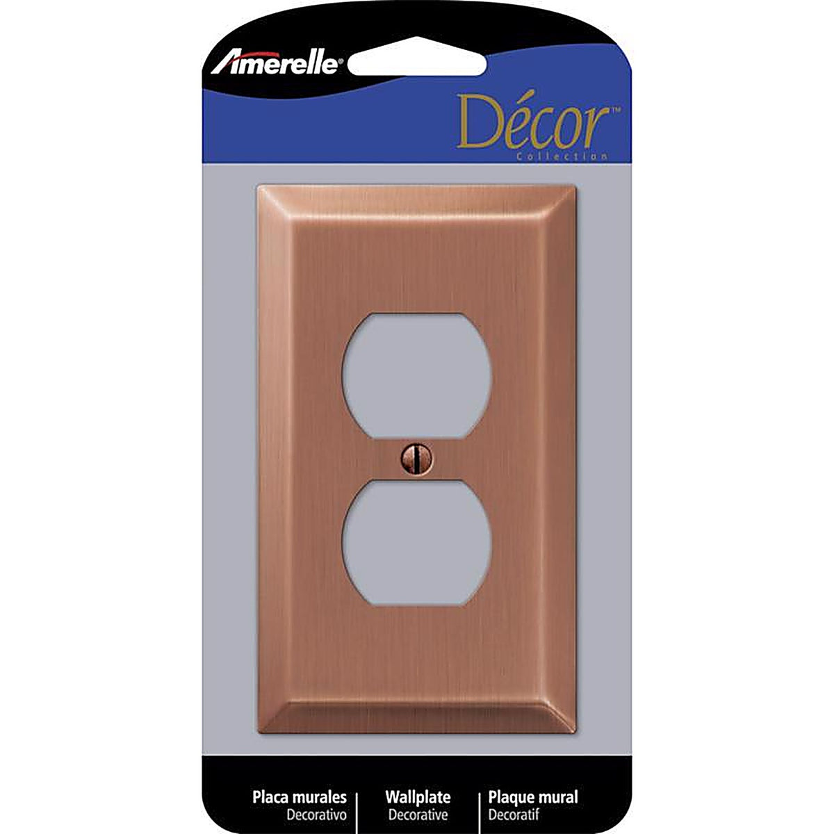Amerelle - 163DAC - Century Antique Copper Copper 1 gang Stamped Steel Duplex Outlet Wall Plate - 1/Pack