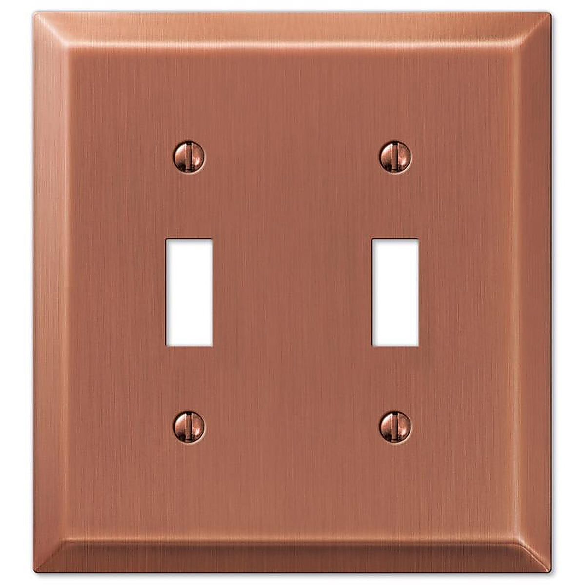Amerelle - 163TTAC - Century Antique Copper 2 gang Stamped Steel Toggle Wall Plate 1 pk