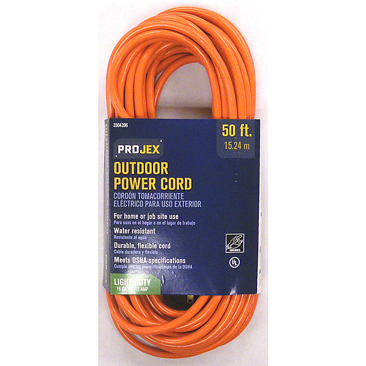 Projex - OU163JTW050OGP - Outdoor 50 ft. L Orange Extension Cord 16/3 SJTW