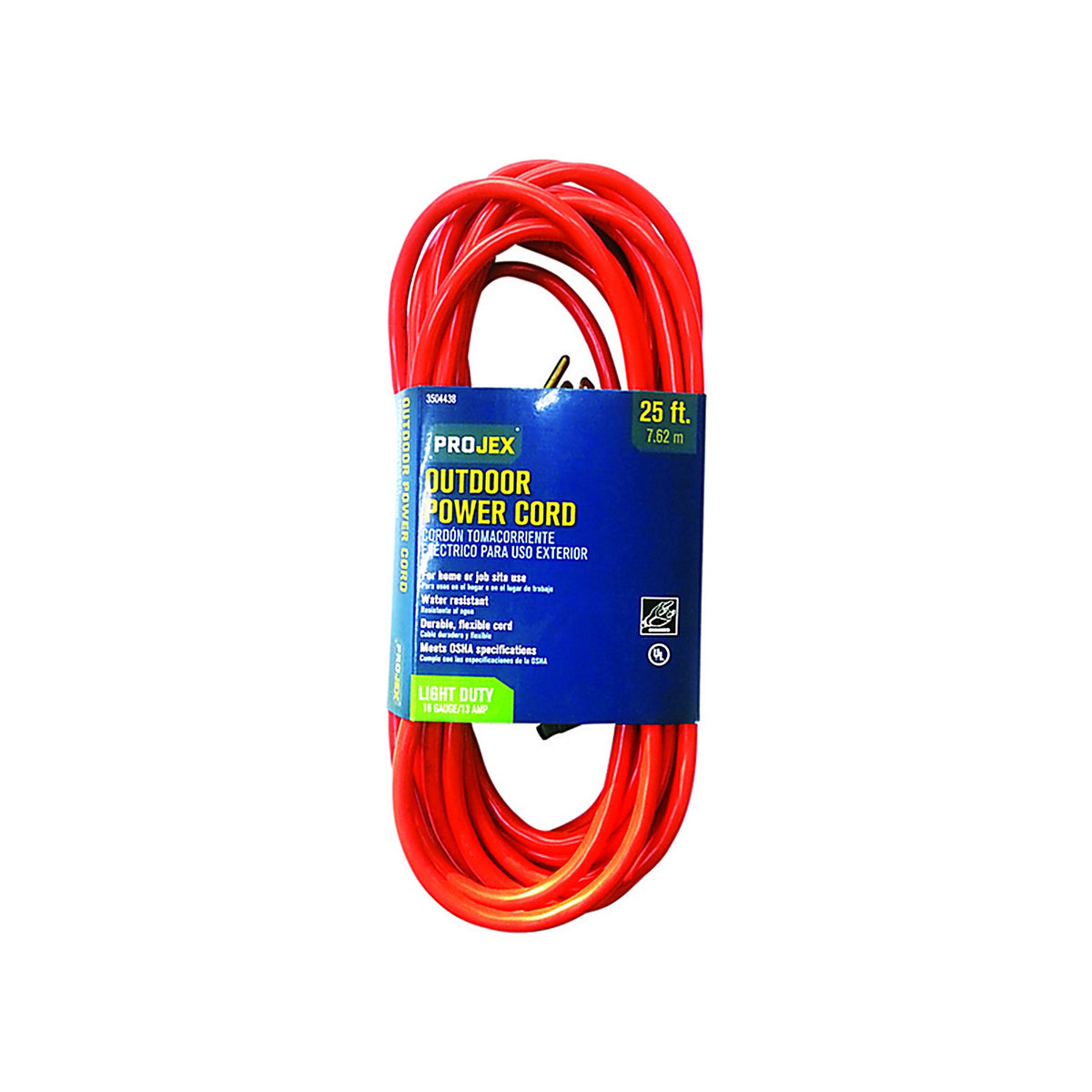 Projex - OU163JTW025OGP - Outdoor 25 ft. L Orange Extension Cord 16/3 SJTW