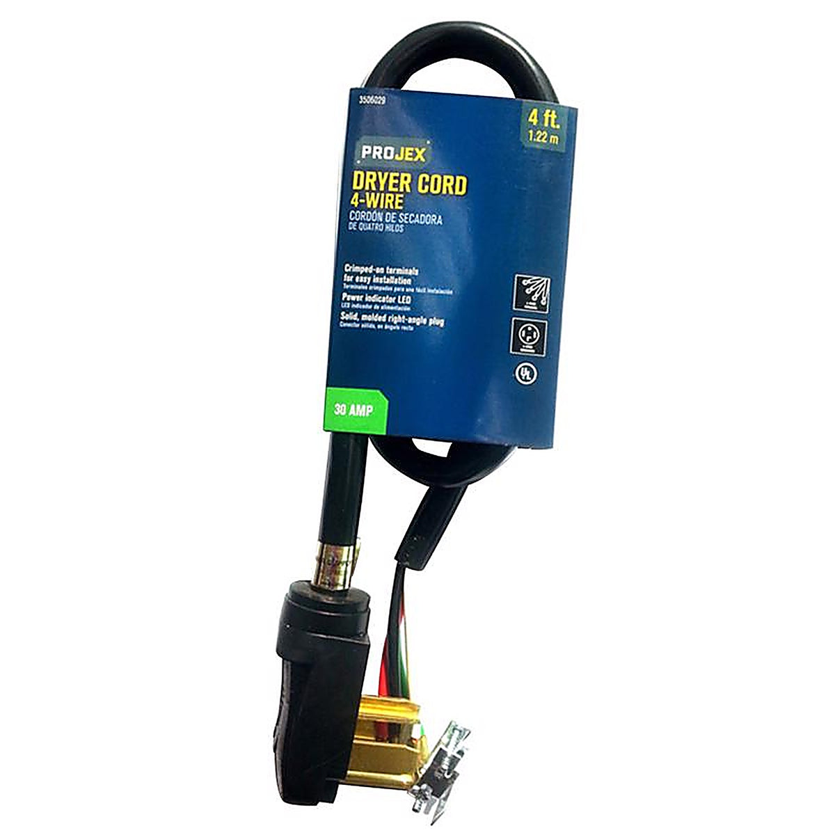 Projex - RDRDT10404XBKP - 10/4 SRDT 4 ft. L Dryer Cord