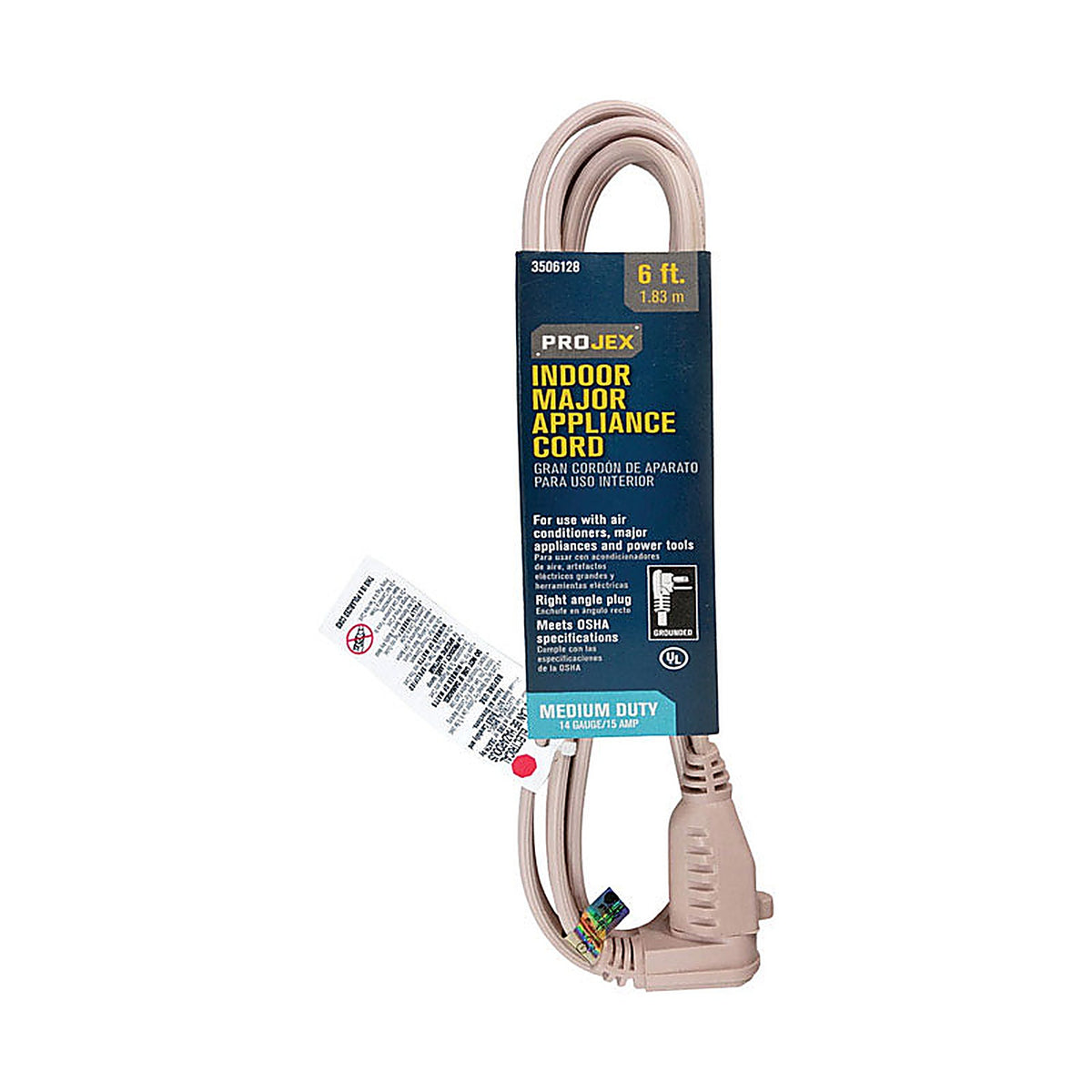 Projex - 1AC-001-003FBGP - 14/3 SPT-3 125 V 6 ft. L Appliance Cord