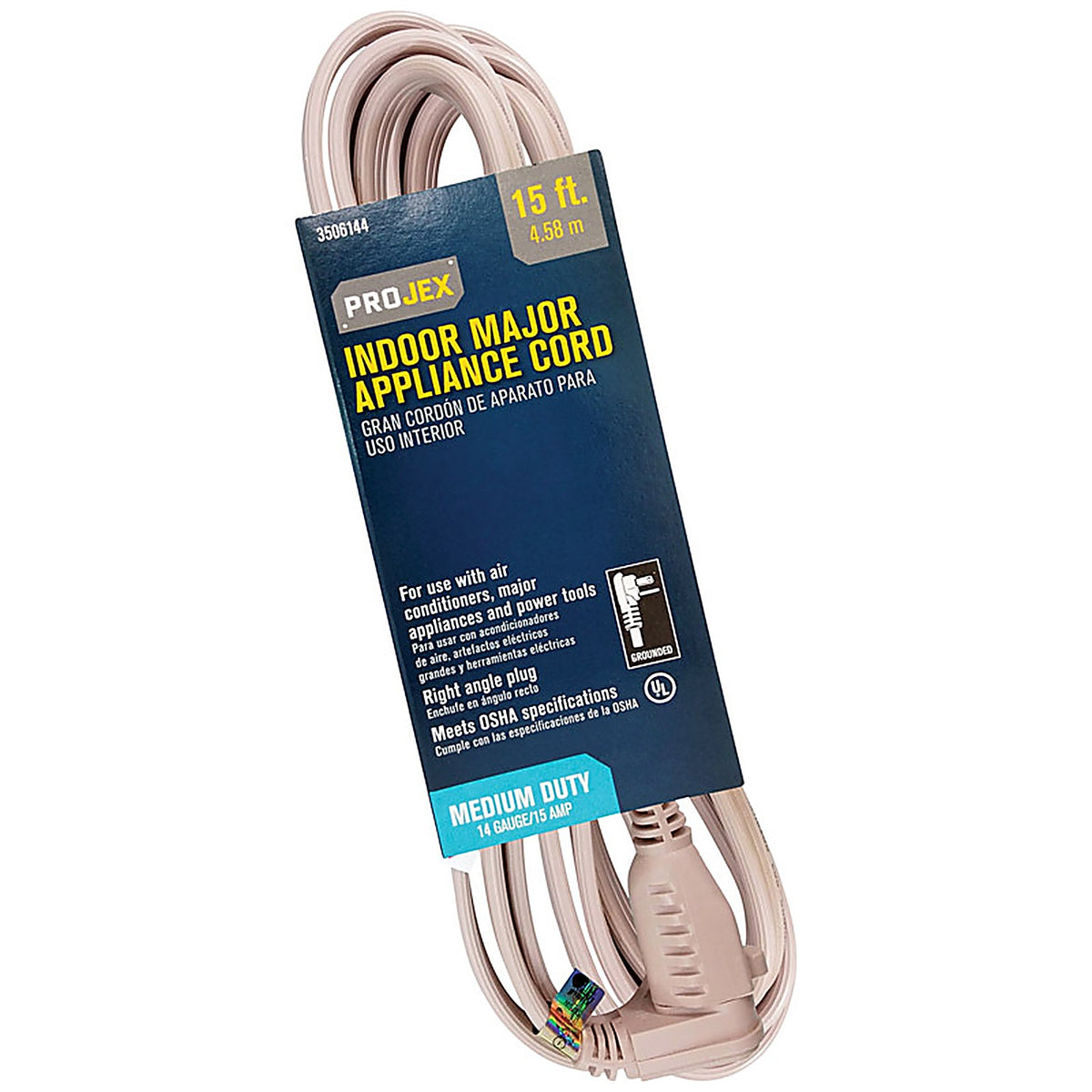 Projex - 1AC-001-015FBGP - 14/3 SPT-3 15 ft. L Appliance Cord