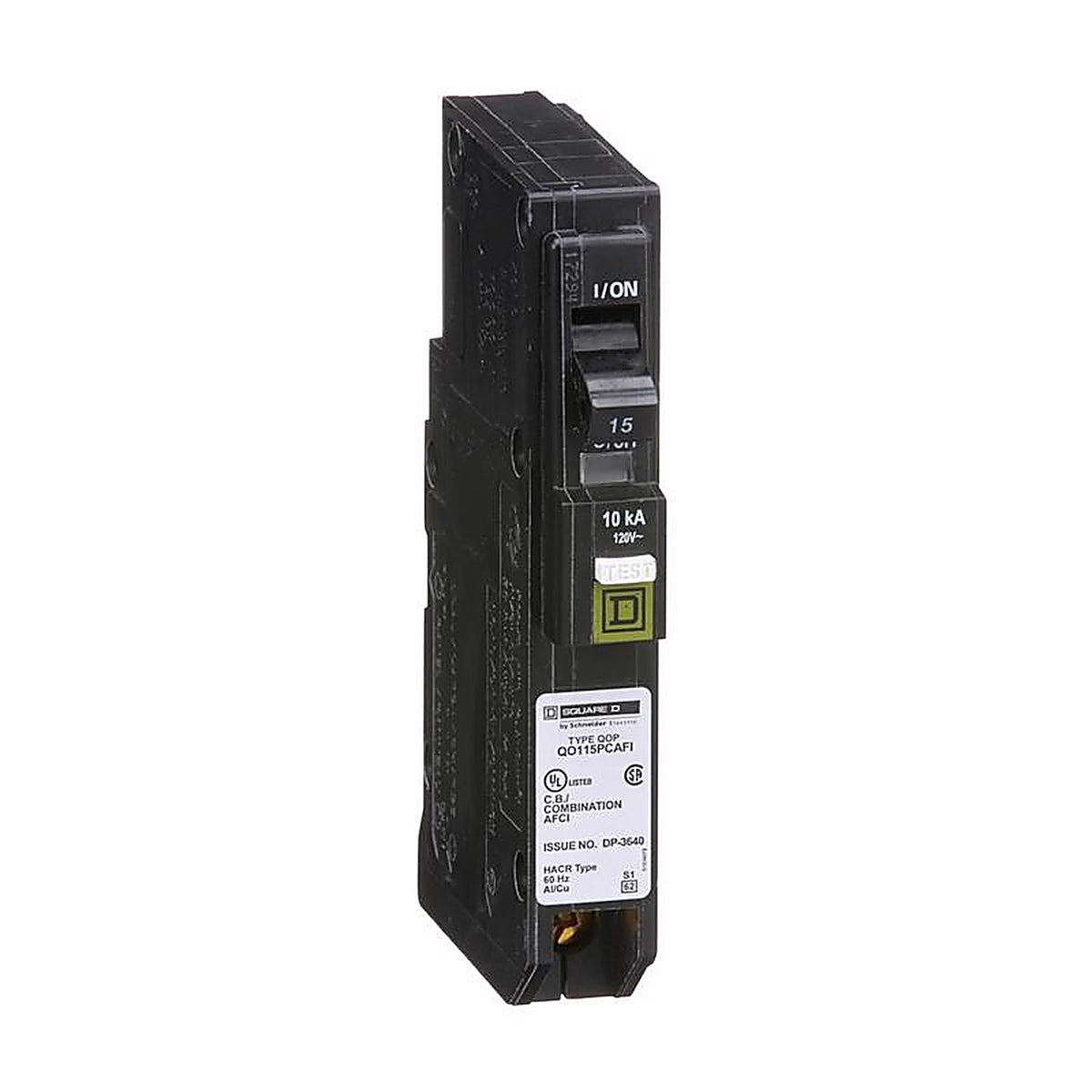 Square D - QO115PCAFIC - QO 15 amps Arc Fault/Ground Fault Single Pole Circuit Breaker