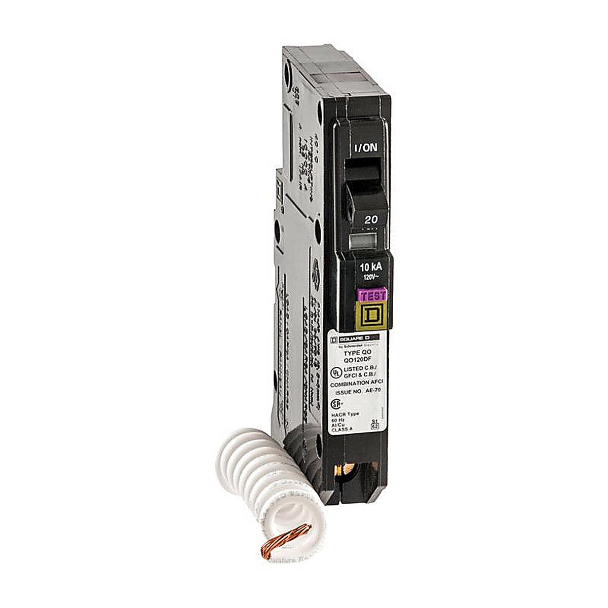 Square D - QO120DFC - QO 20 amps Arc Fault/Ground Fault Single Pole Circuit Breaker