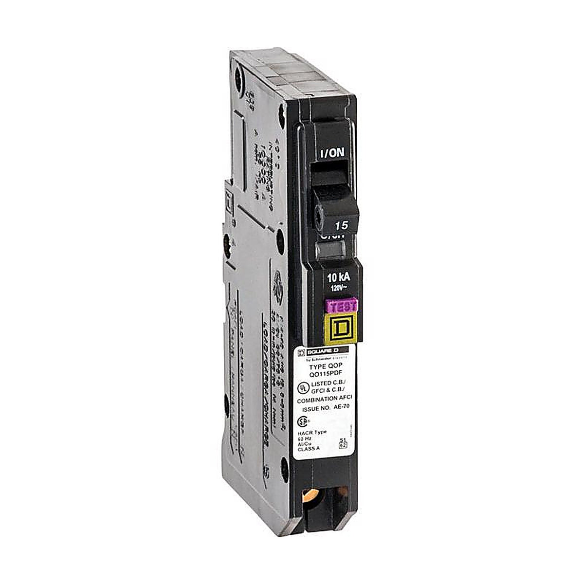 Square D - QO115PDFC - QO 15 amps Arc Fault/Ground Fault Single Pole Circuit Breaker