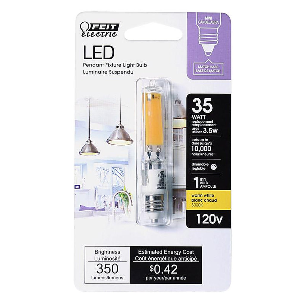 Feit Electric - BP35MC/830/LED - T4 E11 LED Bulb Warm White 35 W 1 pk