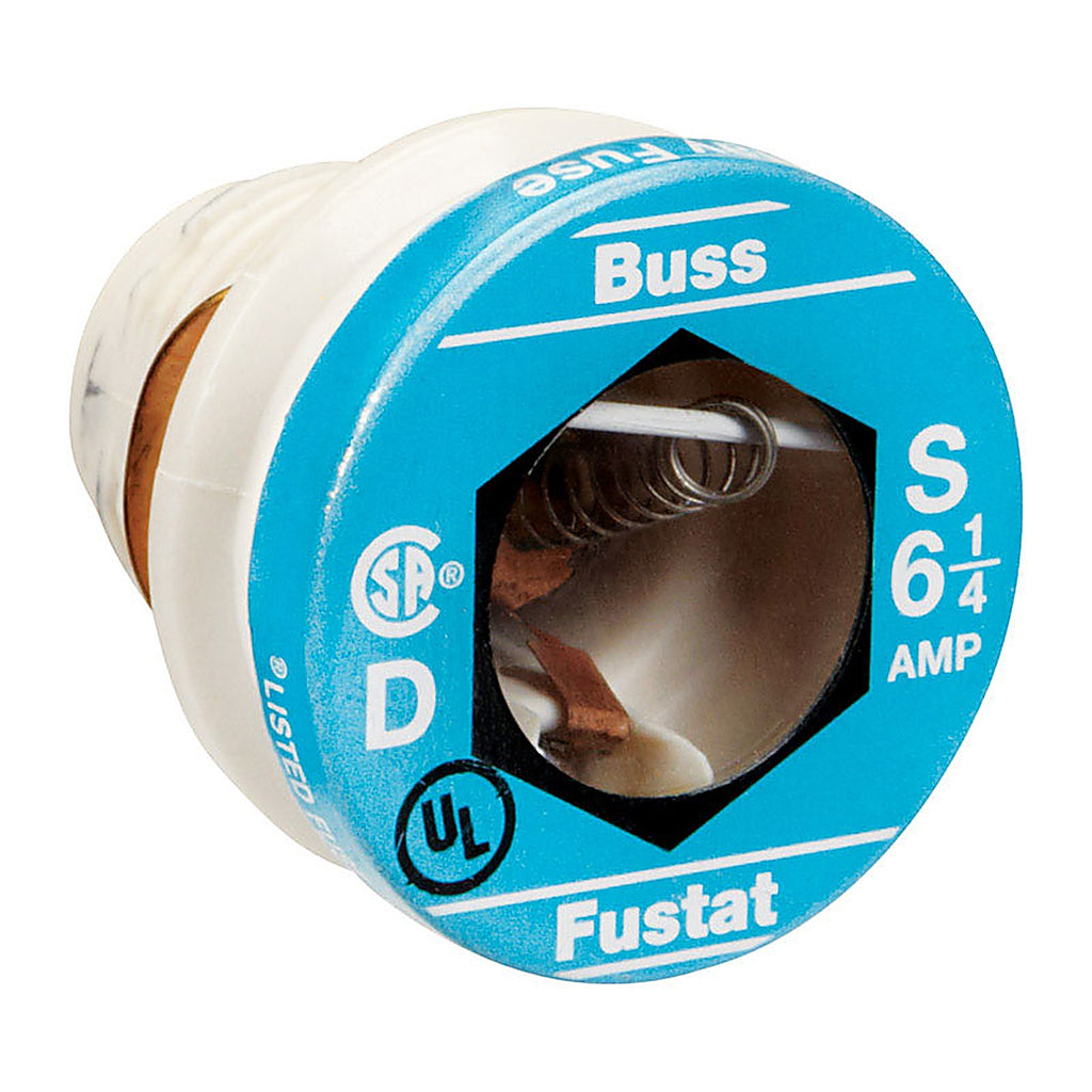 Bussmann - S-6-1/4 - 6-1/4 amps Plug Fuse - 4/Pack