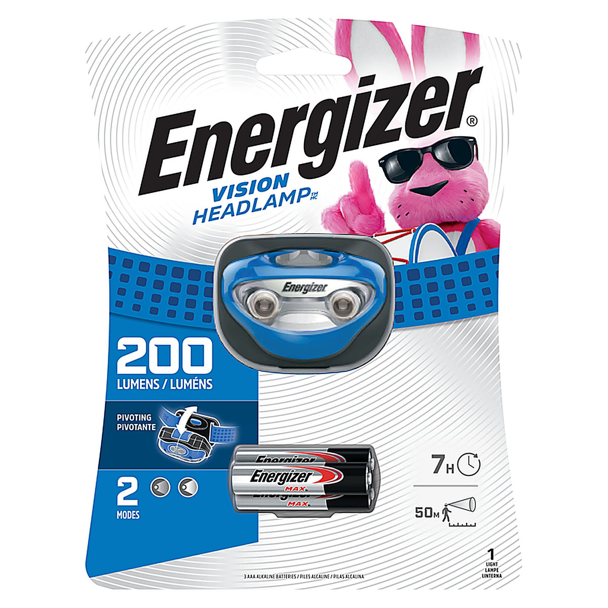 Energizer - HDA32E - Vision 200 lm Blue LED Headlight AAA Battery