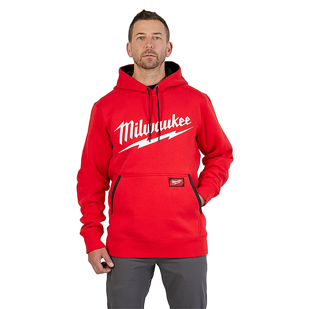 Milwaukee - 352R-L - Midweight Pullover Hoodie - Logo Red L