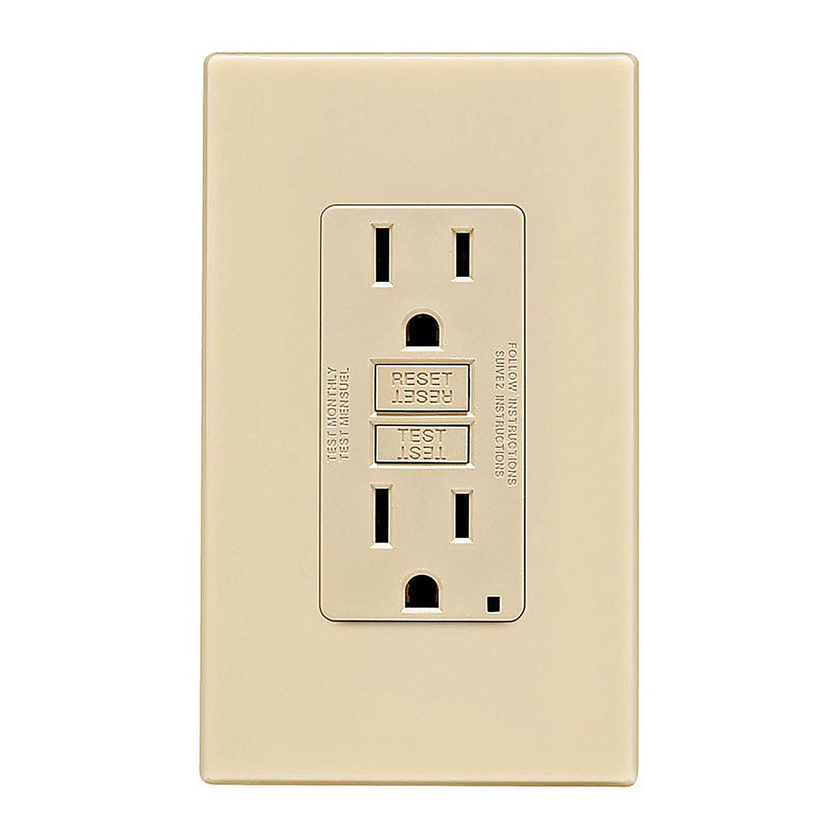Leviton - C31-GFNT1-0PI - SmartlockPro 15 amps 125 volt Duplex Ivory GFCI Outlet 5-15R - 1/Pack