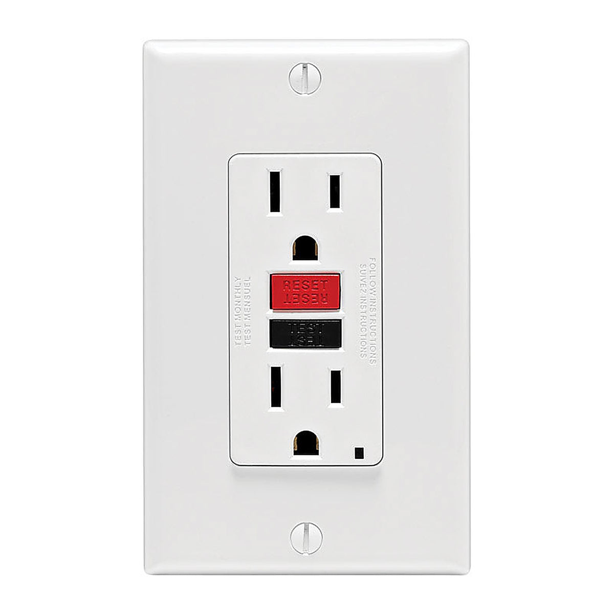 Leviton - C12-GFNT1-RNW - SmartlockPro 15 amps 125 volt Duplex White GFCI Outlet 5-15R - 1/Pack
