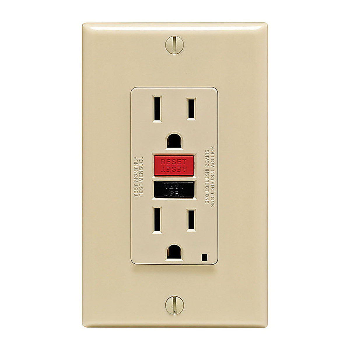 Leviton - C21-GFNT1-RNI - 15 amps 125 volt Ivory GFCI Outlet 5-15R - 1/Pack