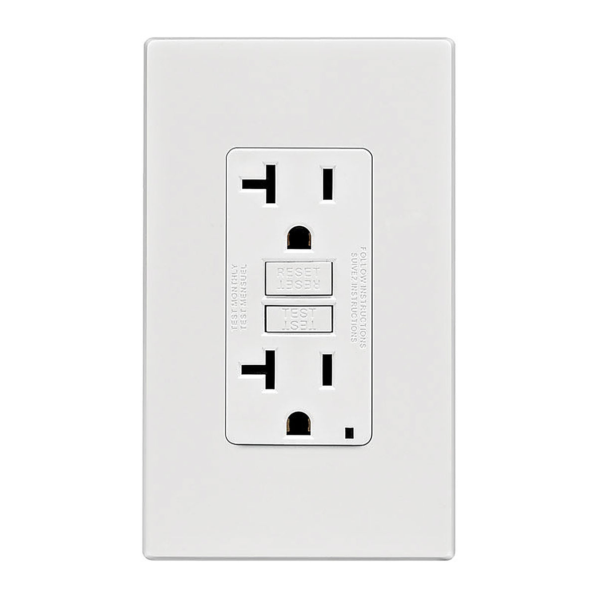 Leviton - GFNT2-0PW - 20 amps 125 volt White GFCI Outlet 5-20R - 1/Pack