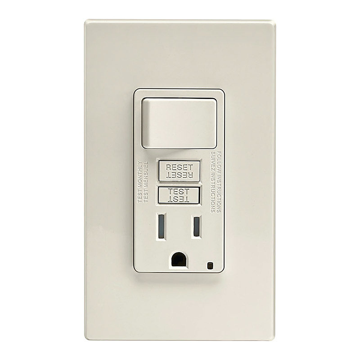 Leviton - C26-GFSW1-00T - SmartlockPro 15 amps 125 volt Light Almond GFCI Outlet 5-15R - 1/Pack