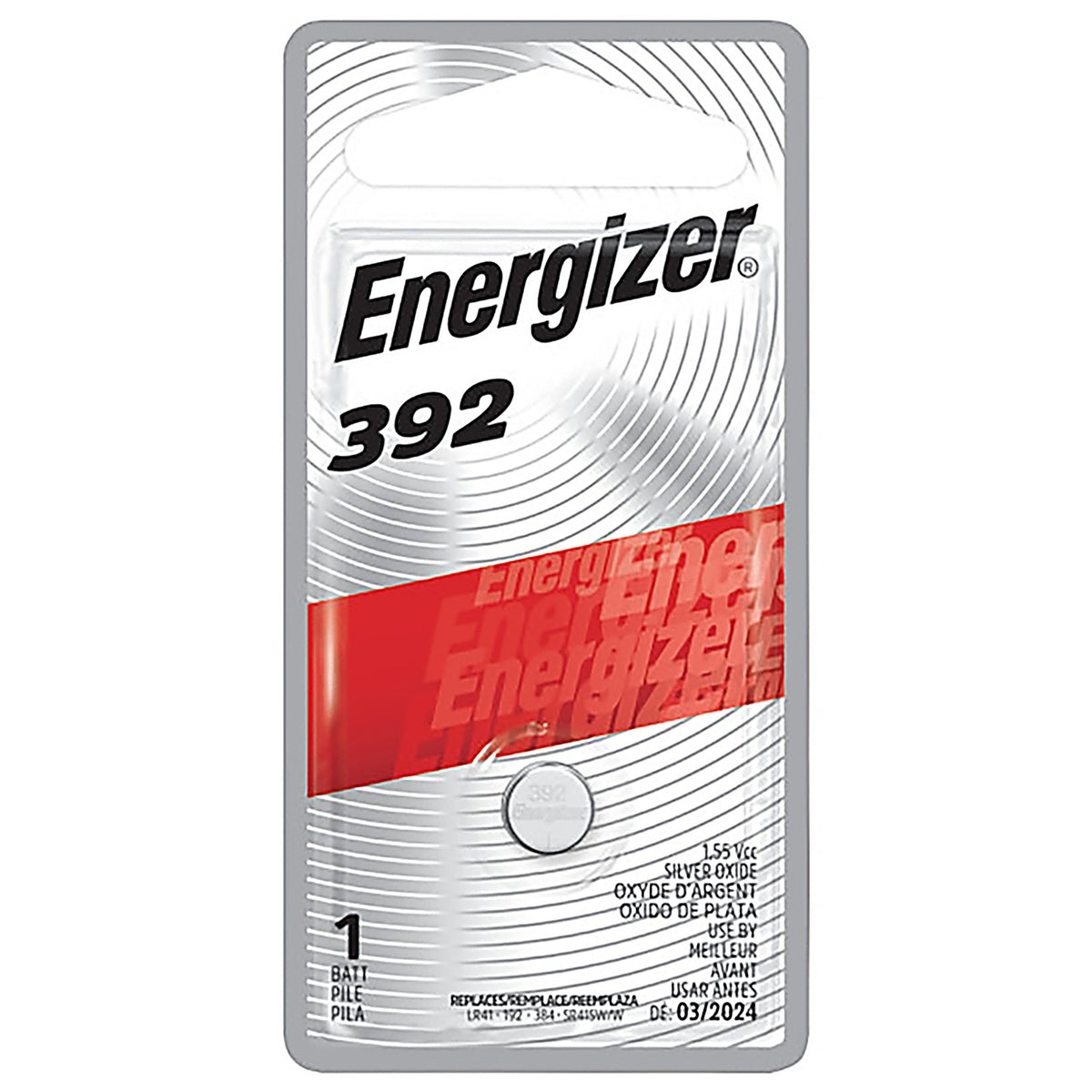 Energizer - 392BPZ - Silver Oxide 384/392 1.5 V Electronic/Thermometer/Watch Battery 1 pk