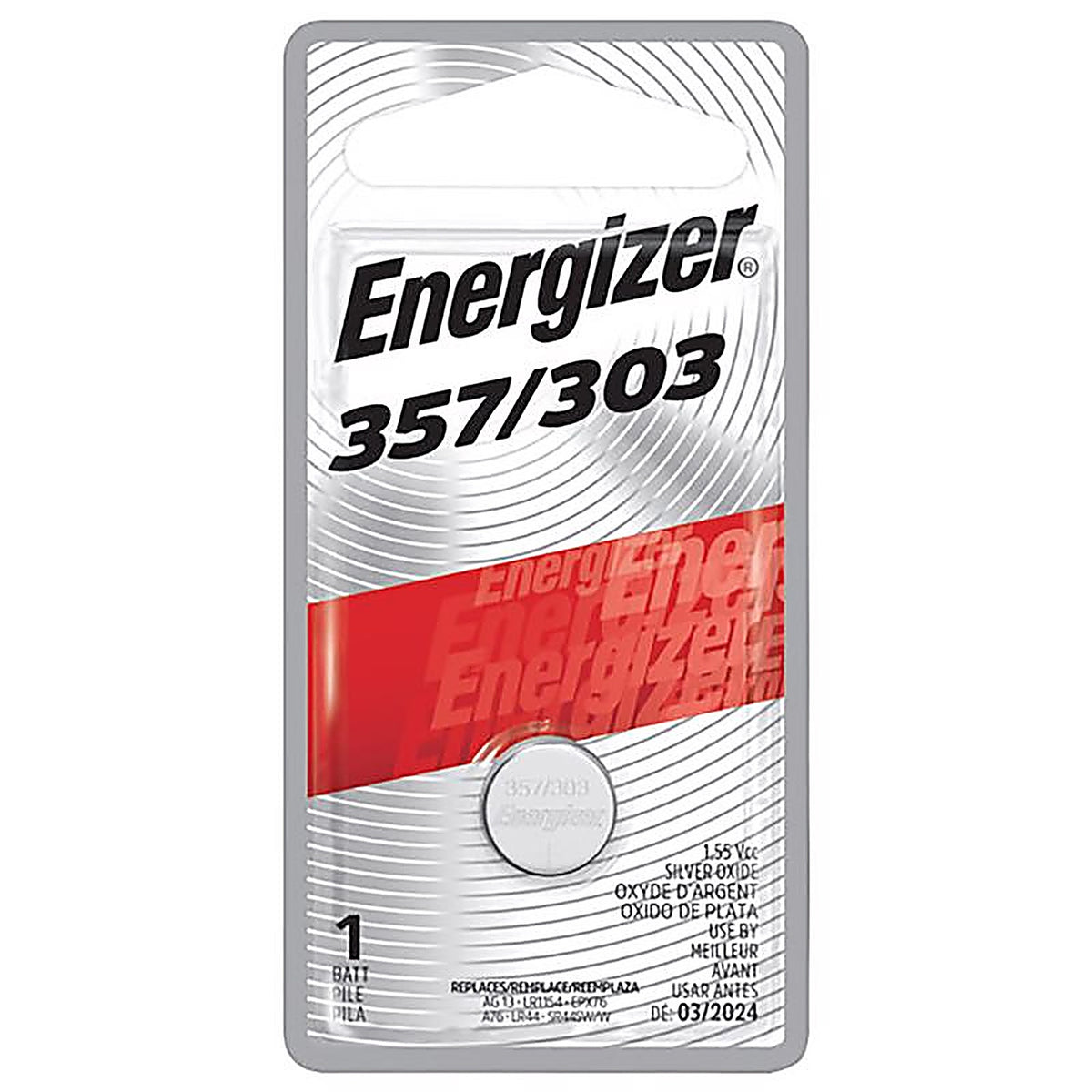 Energizer - 357BPZ - Silver Oxide 303/357 1.55 V 0.15 Ah Electronic/Watch Battery 1 pk