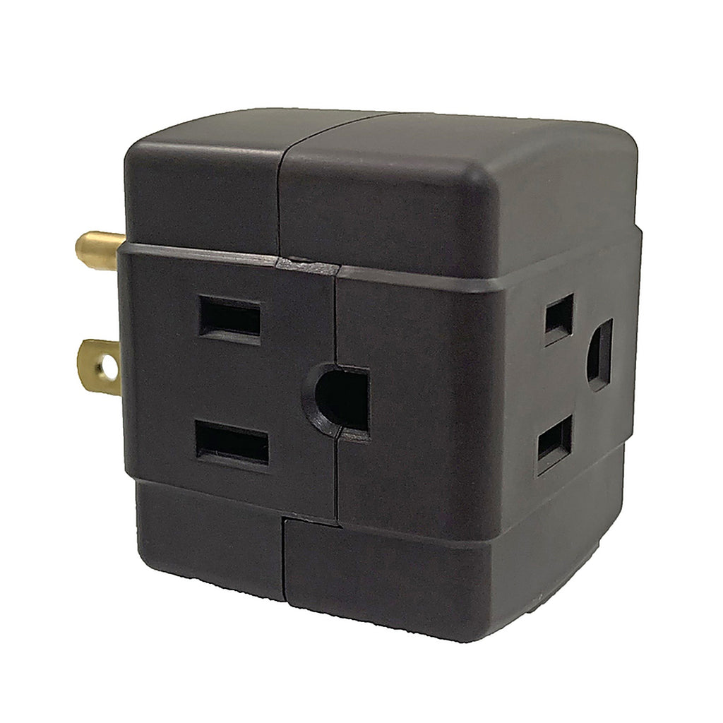 Projex - AB-26/01PRJ - Grounded 3 outlets Adapter 1 pk