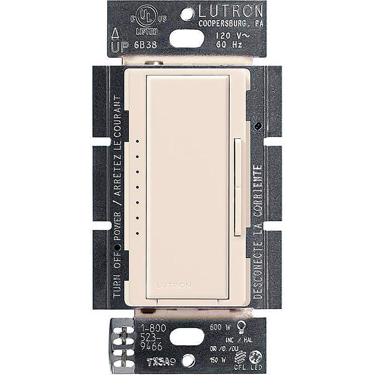 Lutron Maestro Light Almond 150 W 3-Way Dimmer Switch 1 pk - MACL-153MLH-LA -