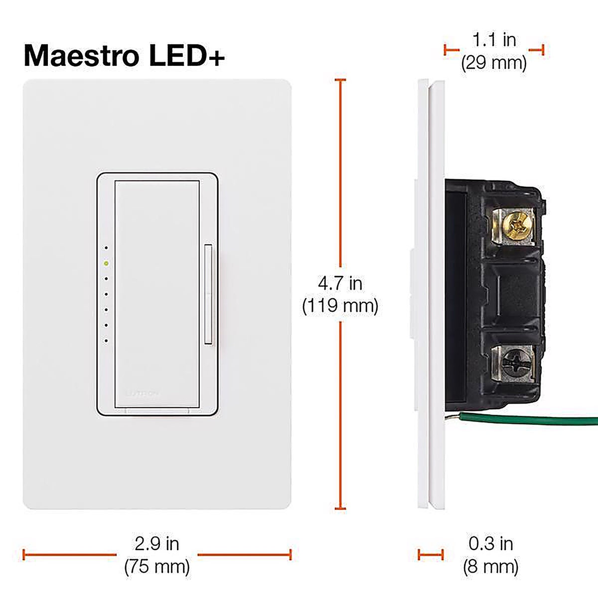 Lutron Maestro Light Almond 150 W 3-Way Dimmer Switch 1 pk - MACL-153MLH-LA -