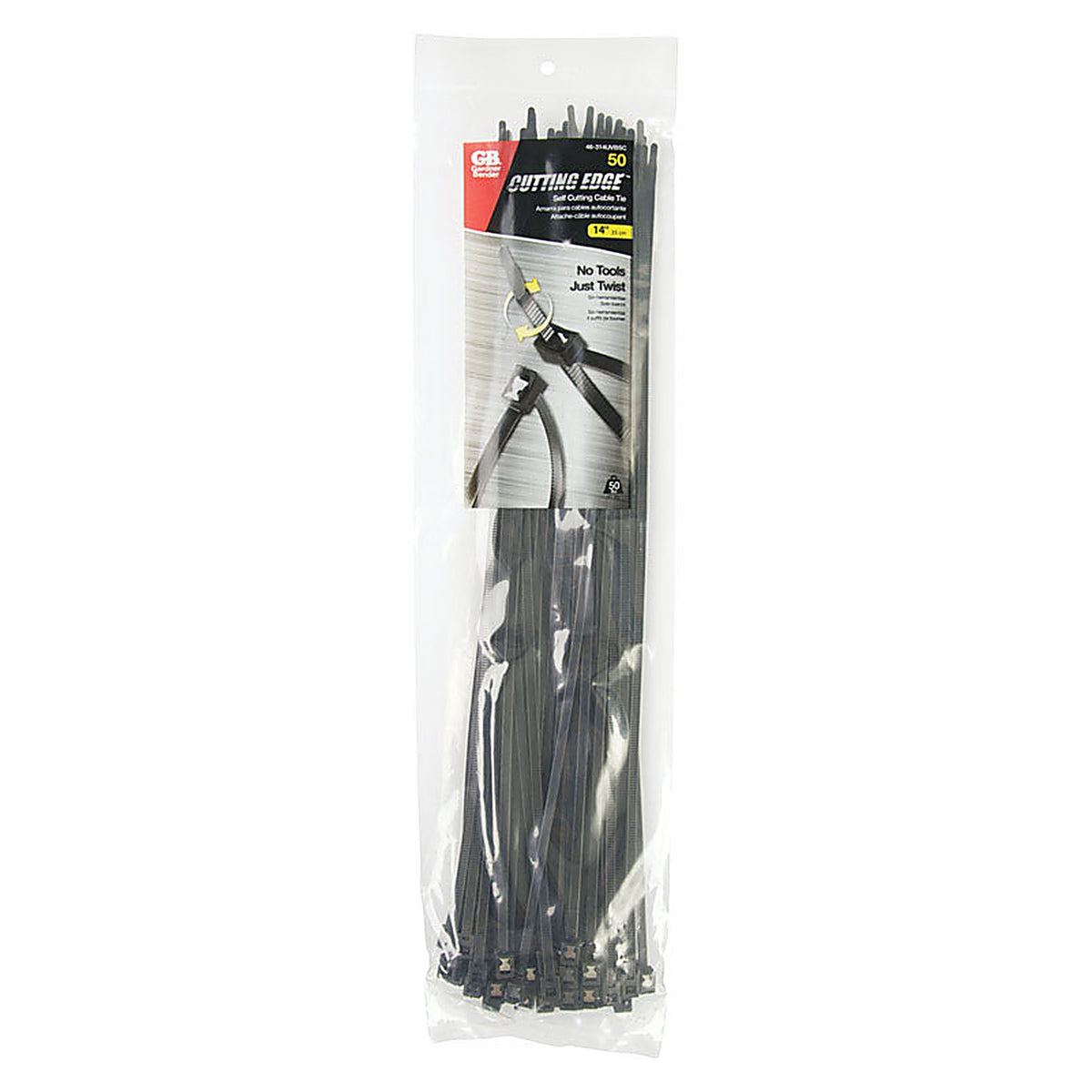 Gardner Bender - 46-314UVBSC - 14 in. L Black Self-Cutting Cable Tie - 50/Pack