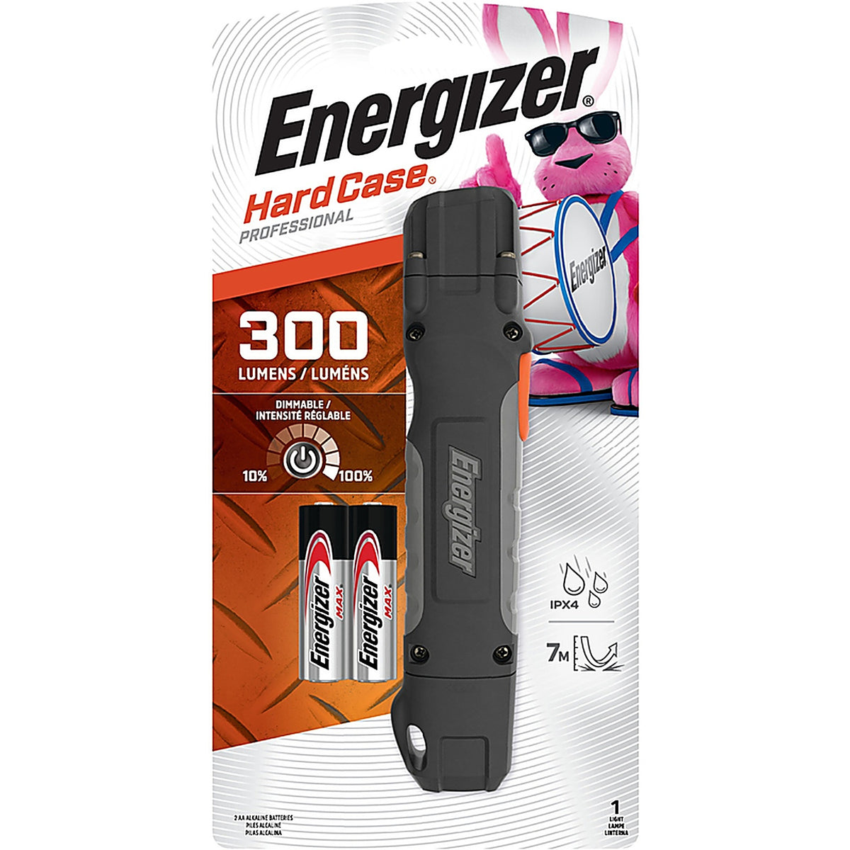 Energizer - TUF2AAPE - HardCase 300 lumens Black LED Work Light Flashlight AA Battery