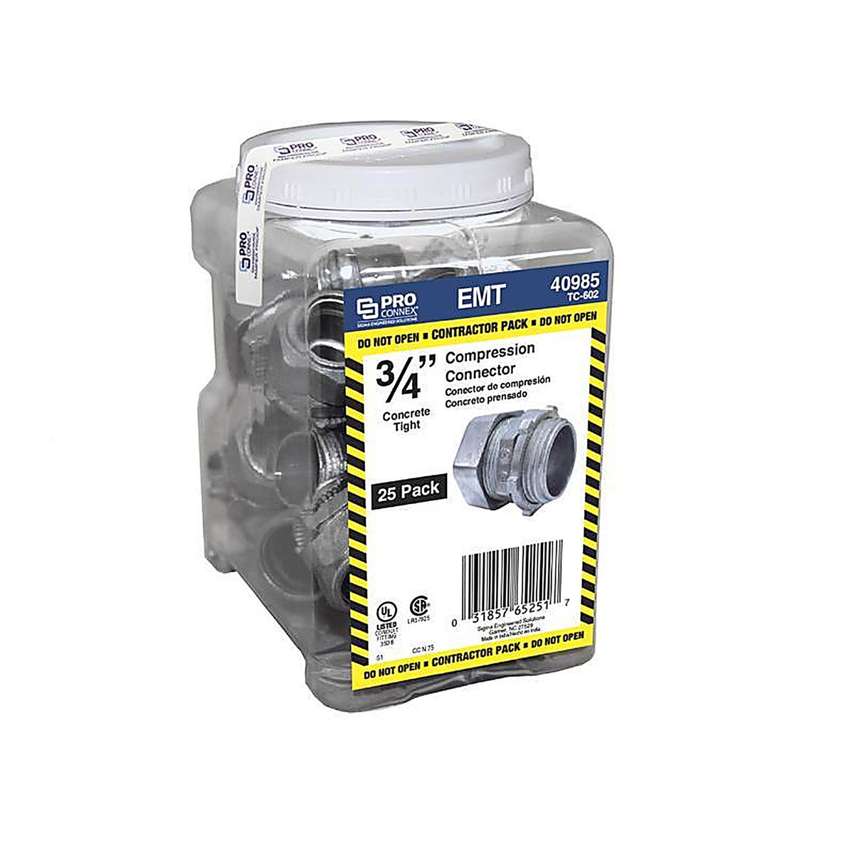 Sigma Electric - TC-602 - ProConnex 3/4 in. D Die-Cast Zinc Compression Connector For EMT 25 pk