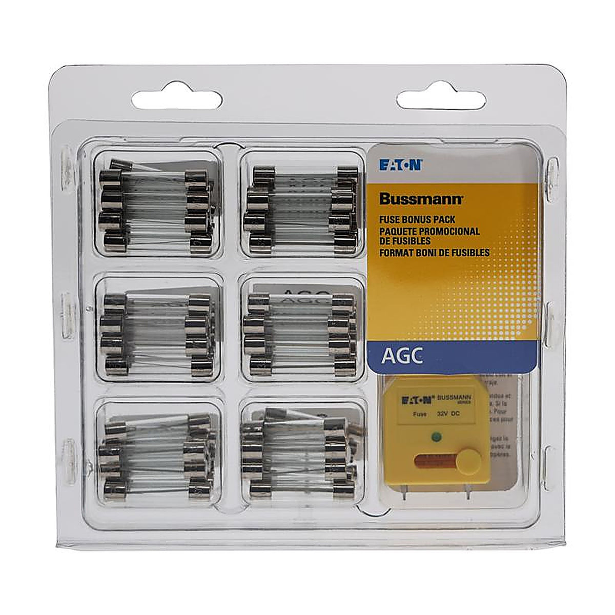Bussmann - AGC-EK - 5, 10, 15, 20, 25, 30 amps Fast Acting Glass Fuse 61 pk