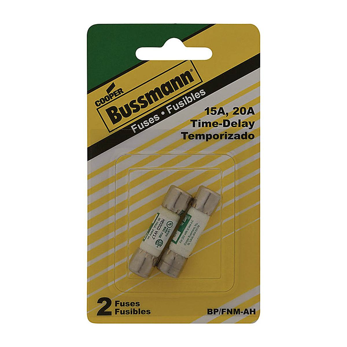 Bussmann - BP/FNM-AH - 15, 20 amps Time Delay Cartridge Fuse 2 pk