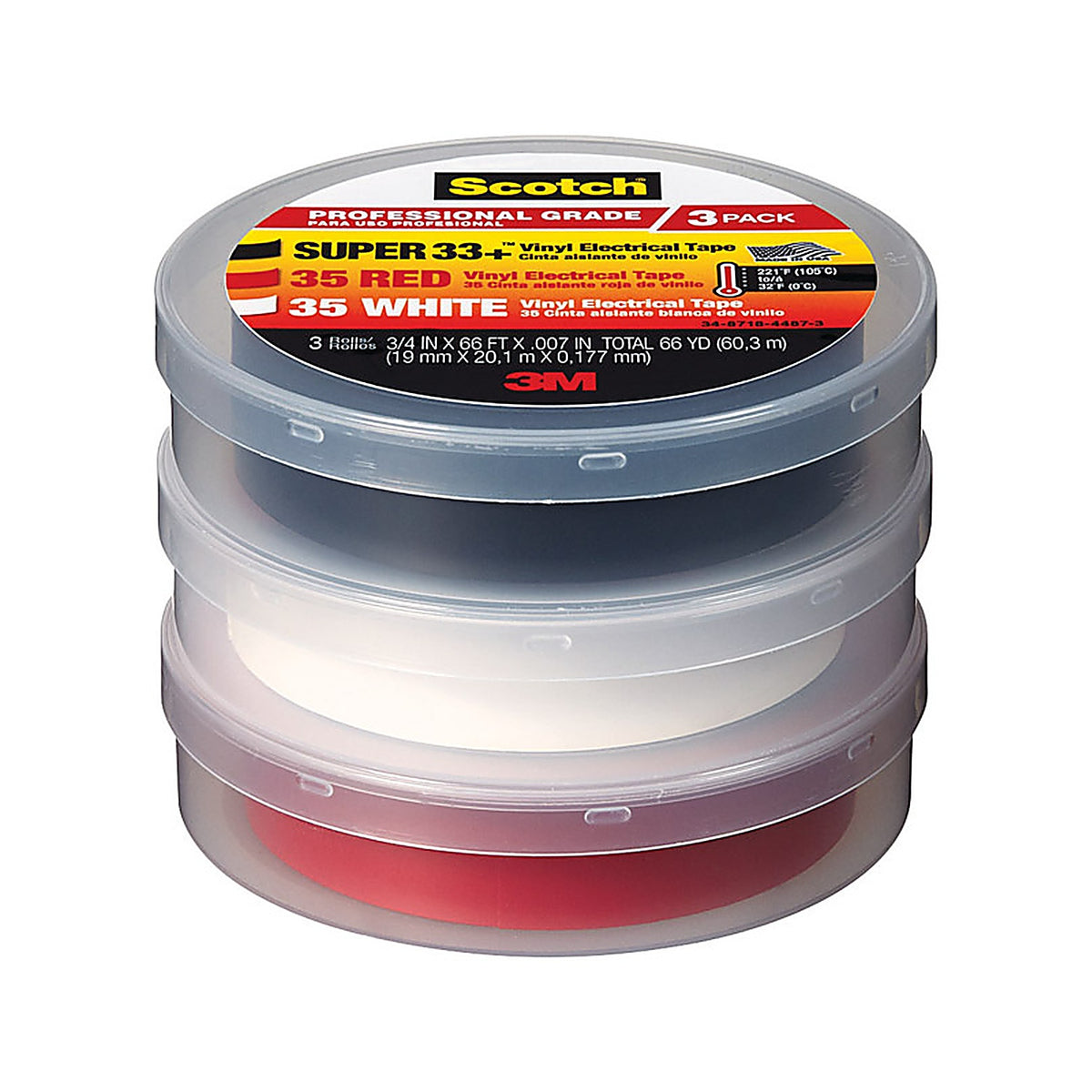 3M - 6132-10828/6 - Scotch 3/4 in. W x 66 ft. L Multicolored Vinyl Electrical Tape