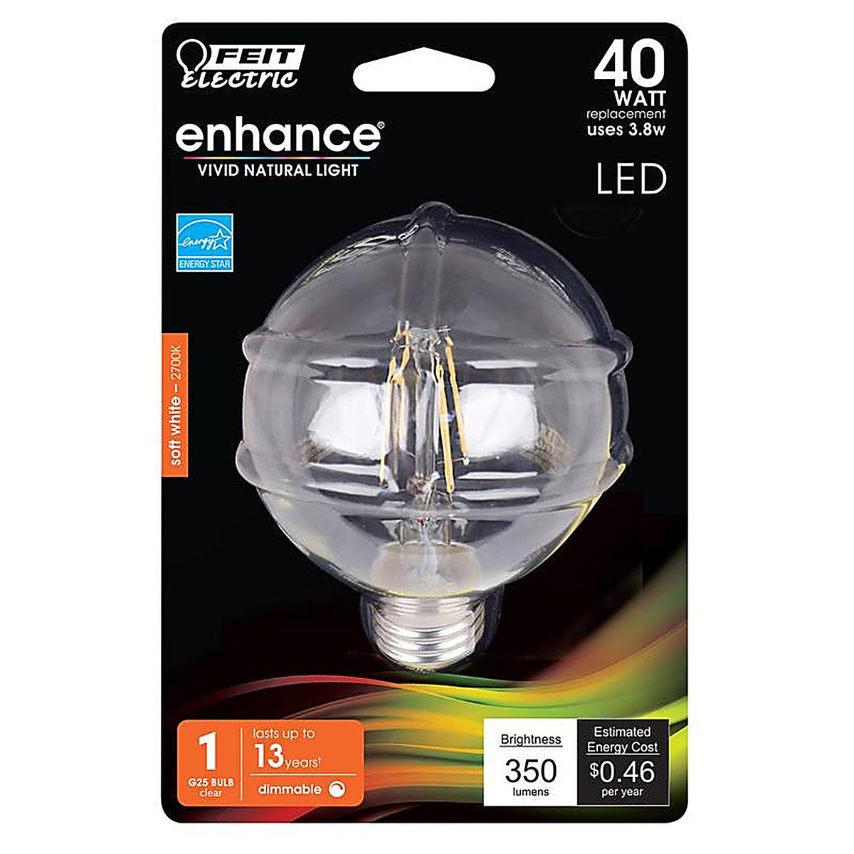 Feit Electric - BPG2540927CAFR - G25 E26 (Medium) LED Bulb Soft White 40 W 1 pk