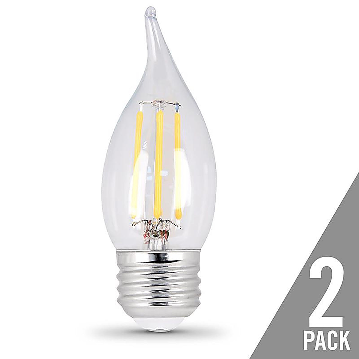 Feit Electric - BPEFC25927CAFL2 - CA10 E26 (Medium) LED Bulb Soft White 25 W 2 pk