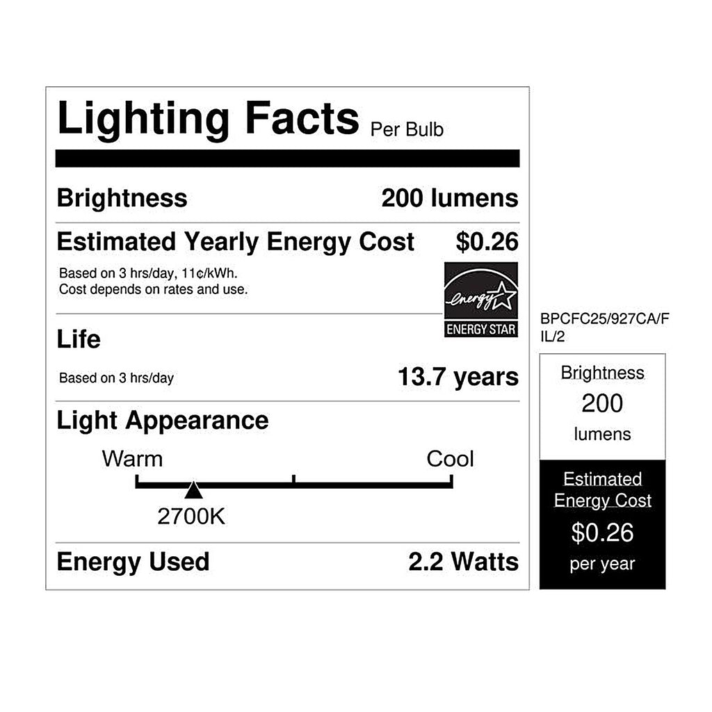 Feit Electric - BPCFC25927CAFL2 - CA10 E12 (Candelabra) LED Bulb Soft White 25 W 2 pk