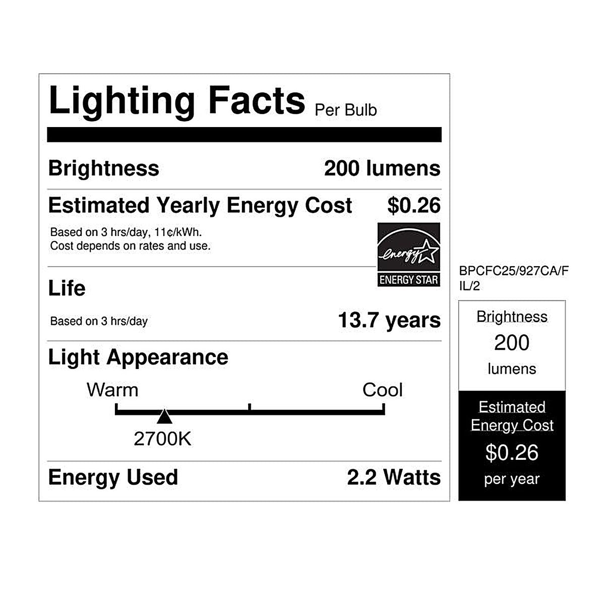 Feit Electric - BPCFC25927CAFL2 - CA10 E12 (Candelabra) LED Bulb Soft White 25 W 2 pk
