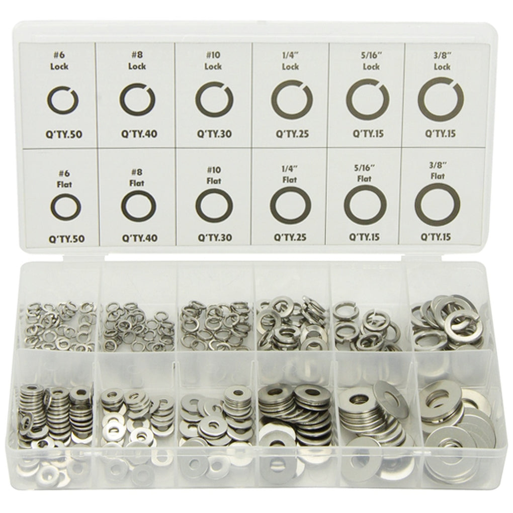 ATD - 360 - 350 Pc. Stainless Lock and Flat Washer Assortment