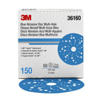 3M - 36160 - Hookit Blue Abrasive Disc Multi-hole, 5 in, 150G - 50/Pack - UU004899637