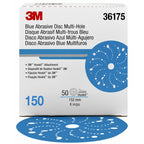 3M - 36175 - Hookit Blue Abrasive Disc Multi-Hole 6 in, 150, 50/box - UU004899751