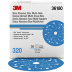 3M - 36180 - Hookit Blue Abrasive Disc Multi-Hole 6 in 50/box - UU004899793