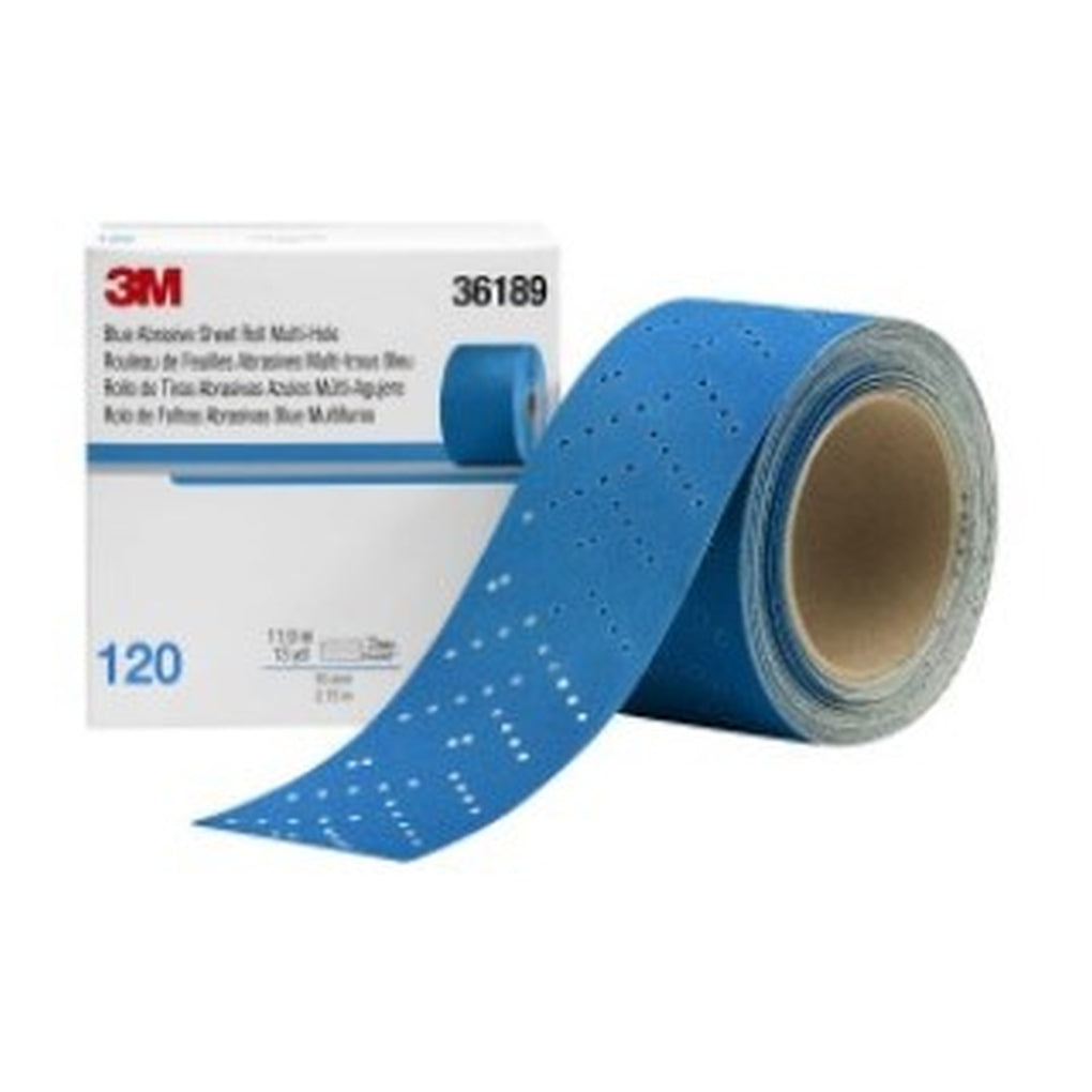 3M - 36189 - Hookit Blue Abrasive Sheet Roll Multi-hole, 2.75 in x 13 y, 120G - 7100091038
