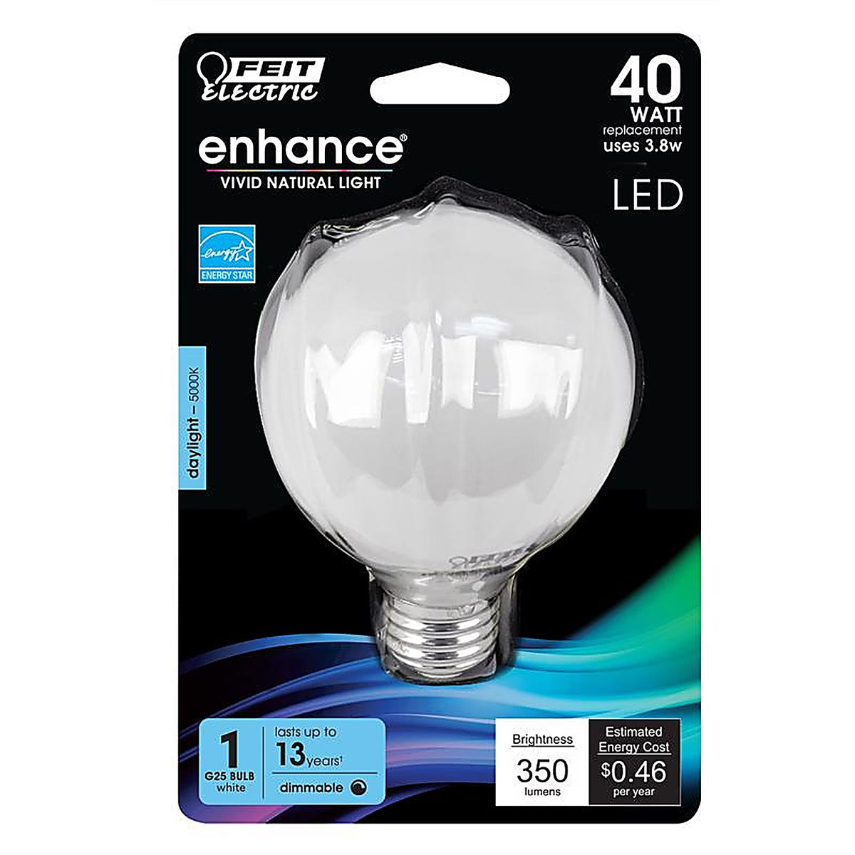 Feit Electric - G2540W950CAFLRP - G25 E26 (Medium) LED Bulb Daylight 40 W 1 pk