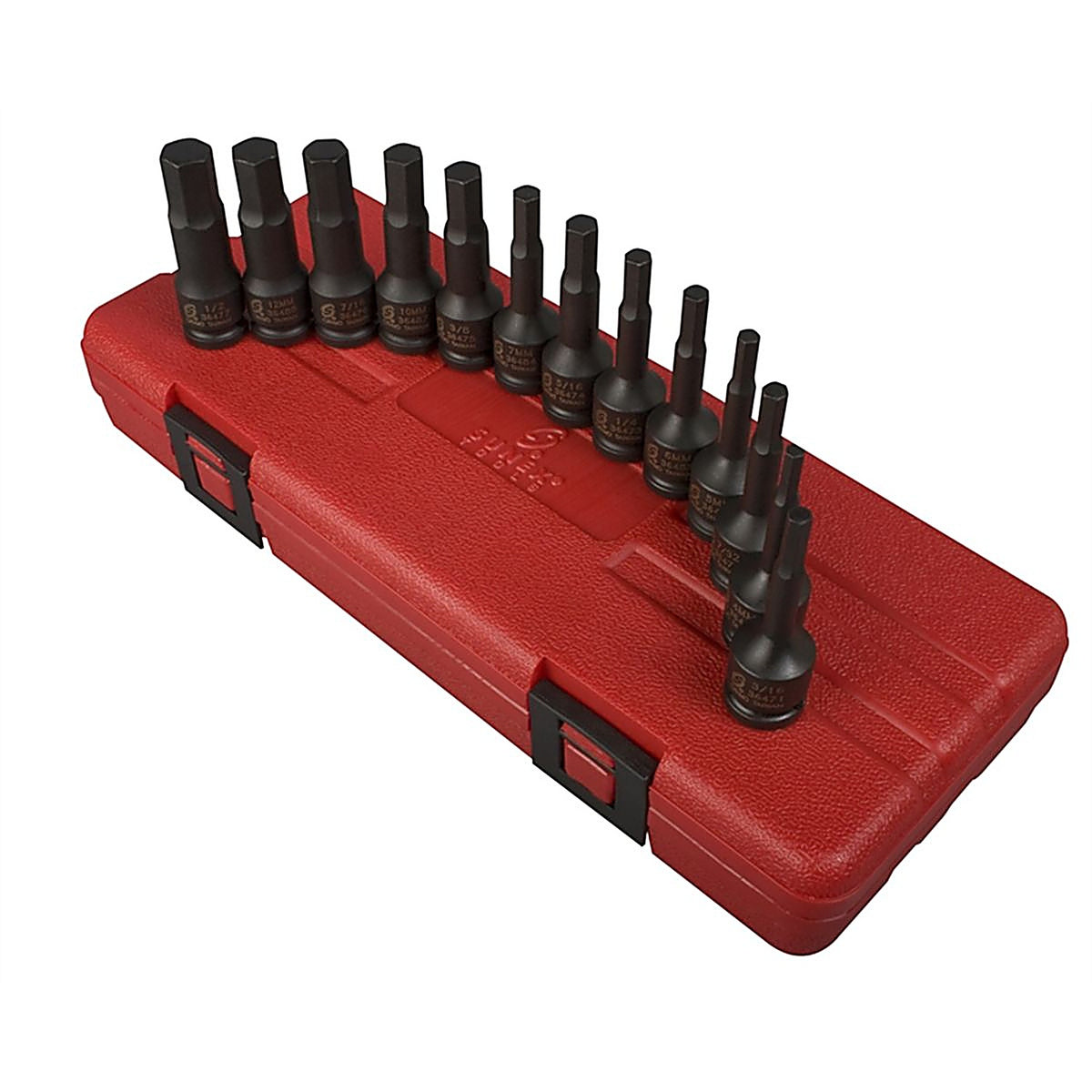 Sunex Tools - 3649 - 3/8 in Dr SAE & Met Hex Impact Socket Set, 13 Pc