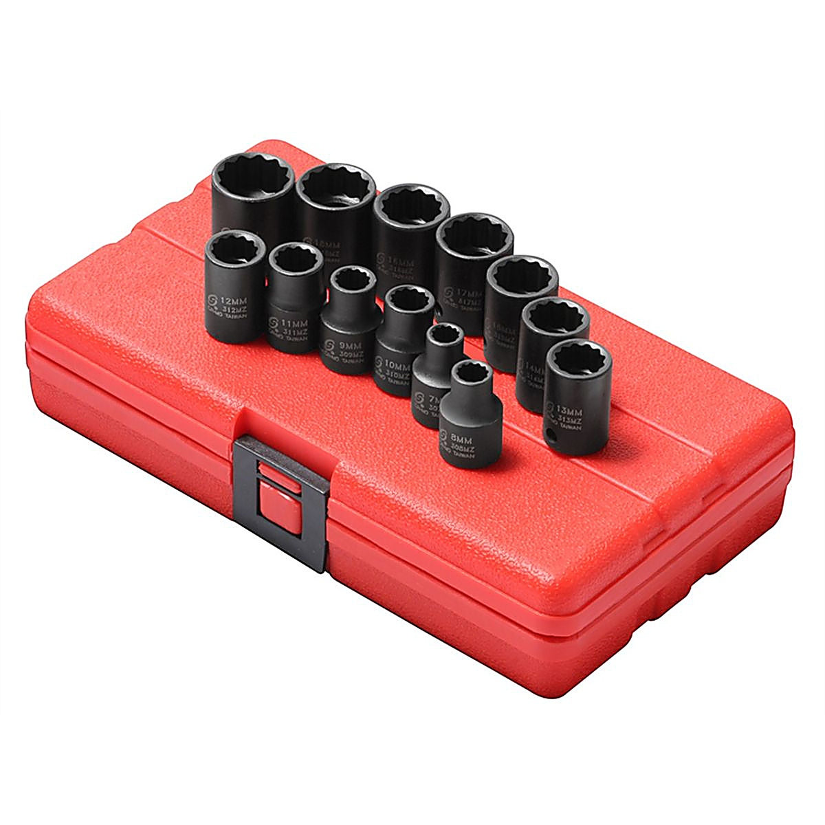 Sunex Tools - 3675 - 3/8 in Dr 12Pt Met Impact Socket Set, 13 Pc.