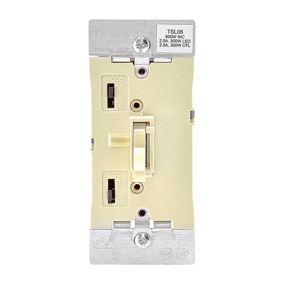 Leviton - TSL06-1KI - Ivory 600 watt Toggle Dimmer Switch - 1/Pack