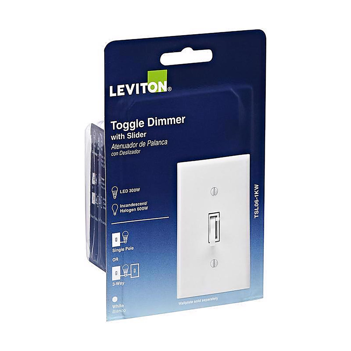 Leviton - TSL06-1KW - White 600 watt Toggle Dimmer Switch - 1/Pack