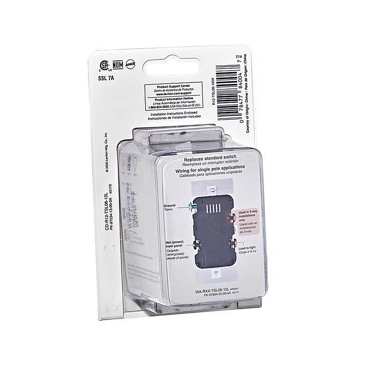 Leviton - TSL06-1KW - White 600 watt Toggle Dimmer Switch - 1/Pack