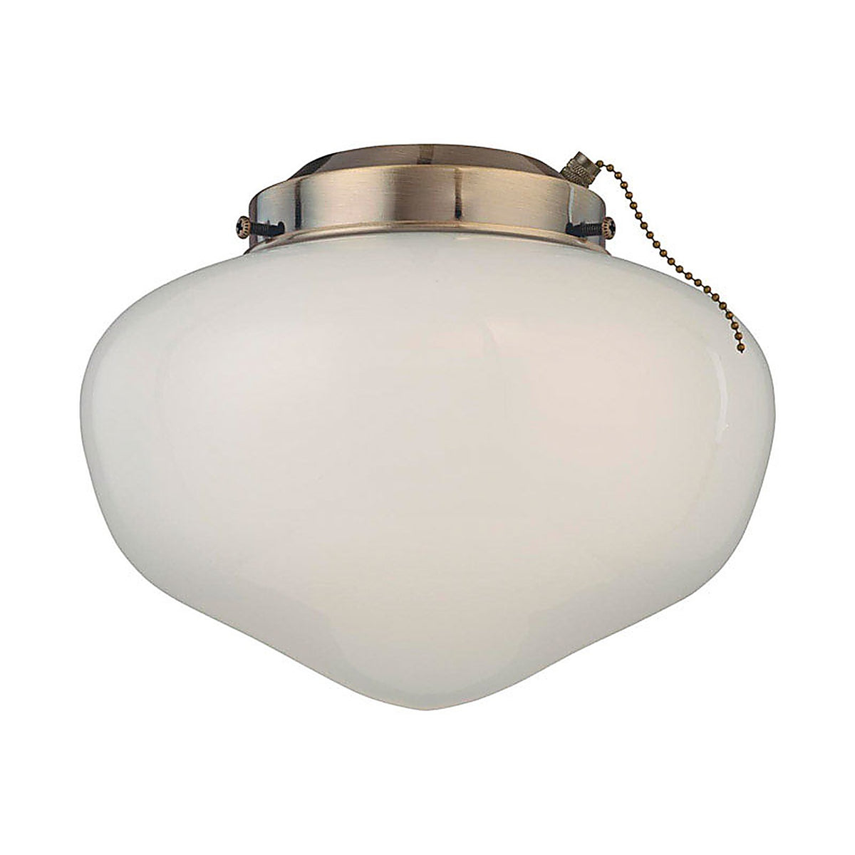 Westinghouse - 77851 - Antique Brass White Schoolhouse Ceiling Fan Light Kit