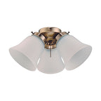 Westinghouse - 77848 - Antique Brass White Cluster Ceiling Fan Light Kit