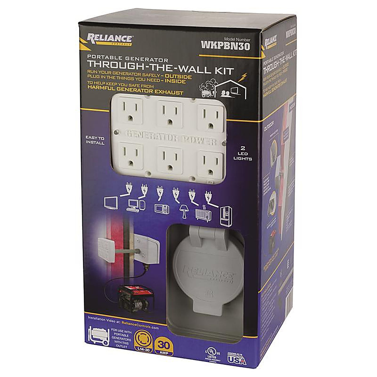 Reliance - WKPBN30 - 30 amps 125 volt 6 circuits Surface Mount Generator Power Transfer Kit